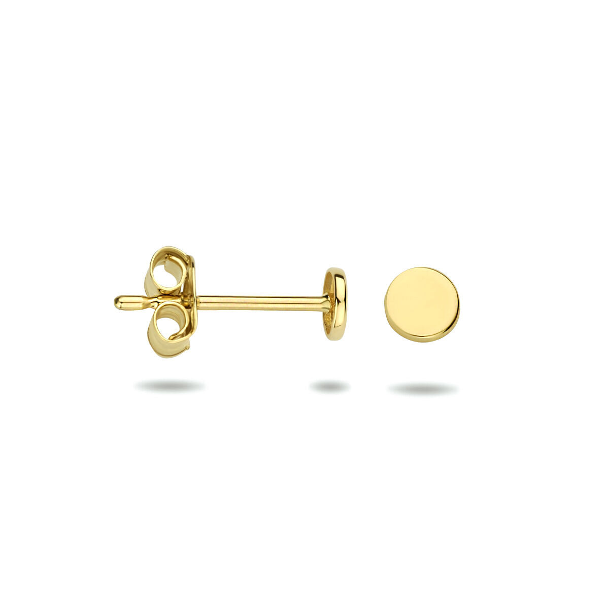 oorknoppen rondje 14K geelgoud