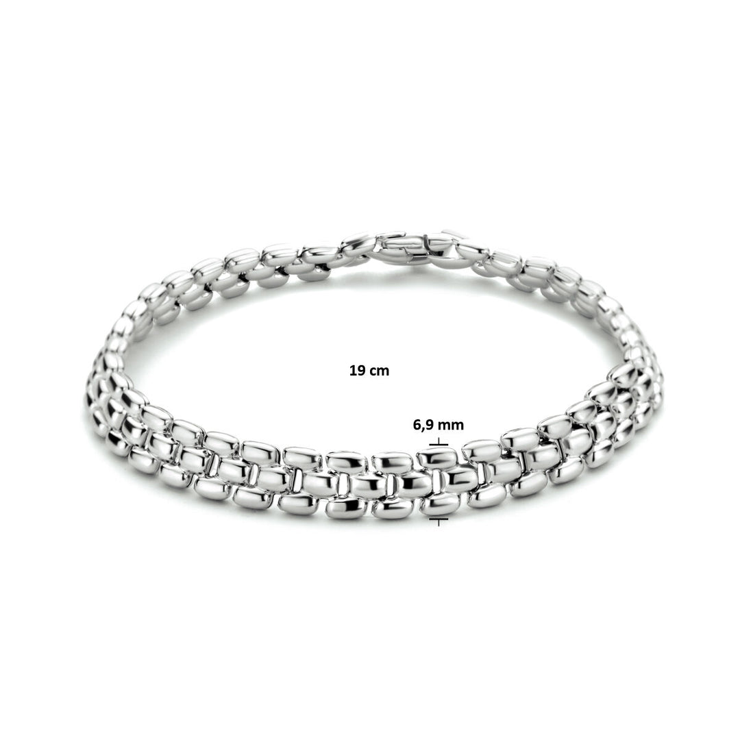 Silver bracelet ladies panther rhodium plated