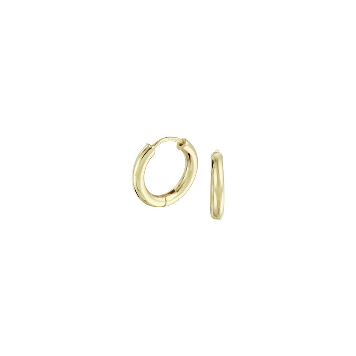 Gouden klapoorringen van 2,5 mm met een ronde vorm en een glanzende afwerking.