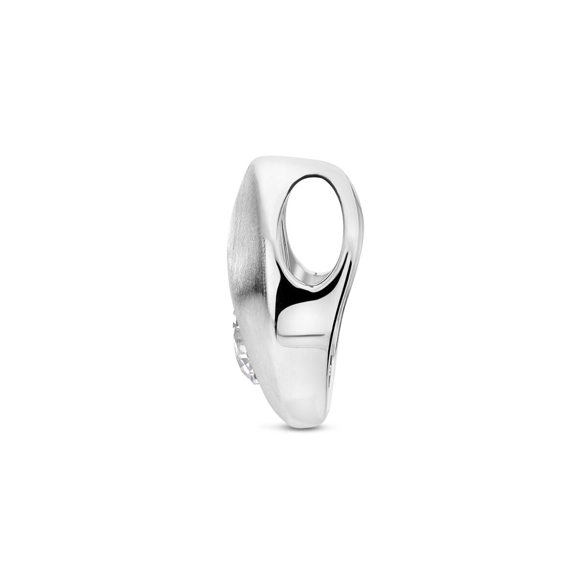 hanger druppel zirkonia poli/mat zilver gerhodineerd