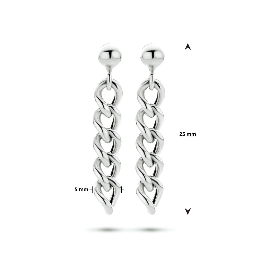 Ohrringe Gliedersilber rhodiniert