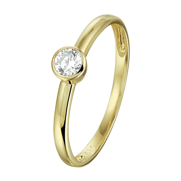 ring zirkonia 14K geelgoud