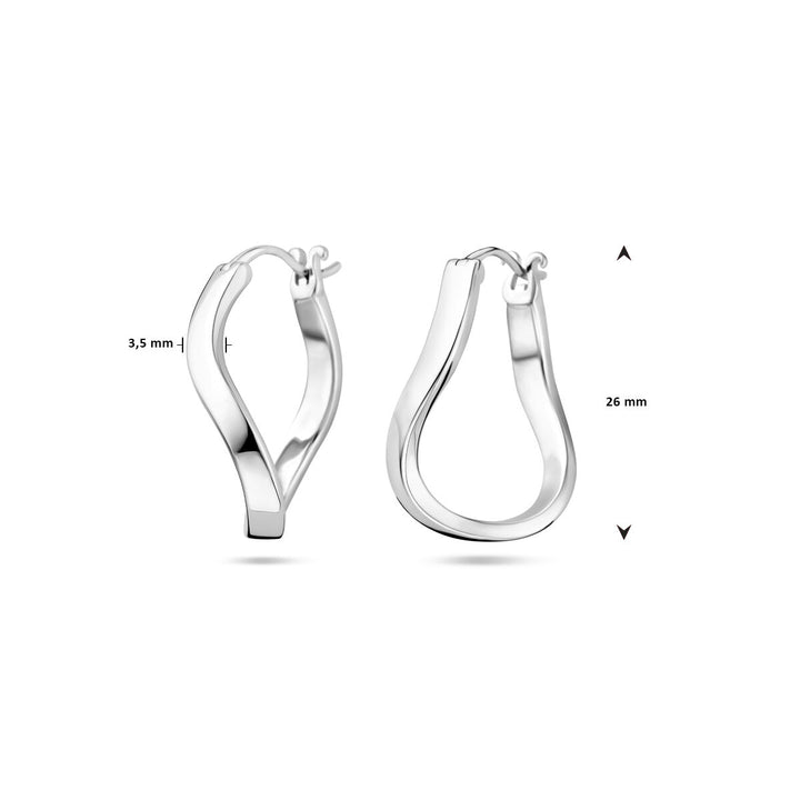 oorringen 26 mm zilver gerhodineerd