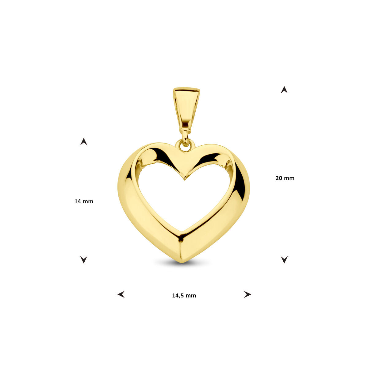 hanger hart 14K geelgoud