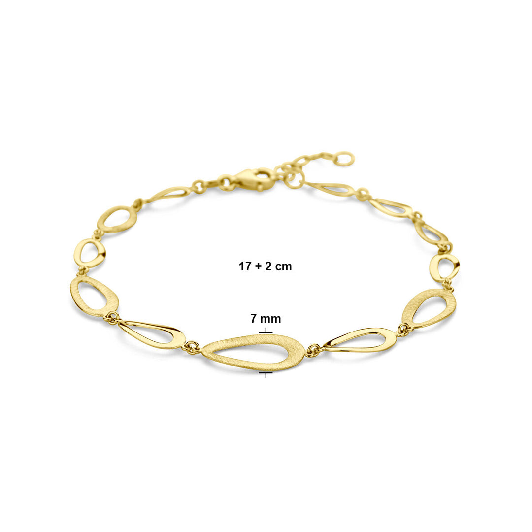 Gouden armband dames poli/mat 14K