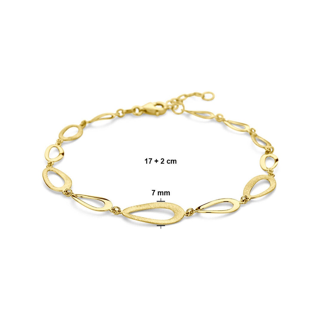Gold bracelet ladies poly/matte 14K