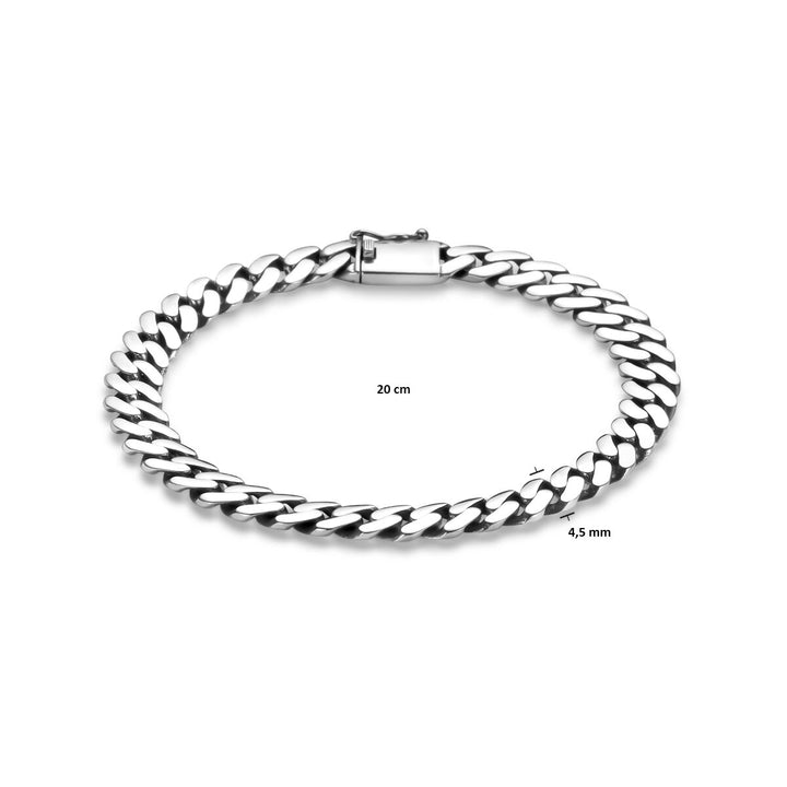 armband vossestaart 4,5 mm oxi zilver geoxideerd