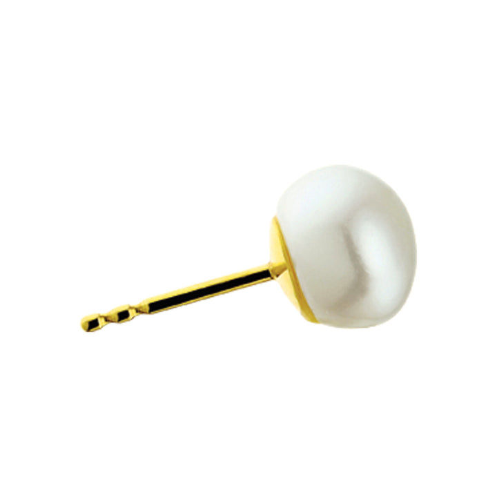 pearl ear studs 14K yellow gold