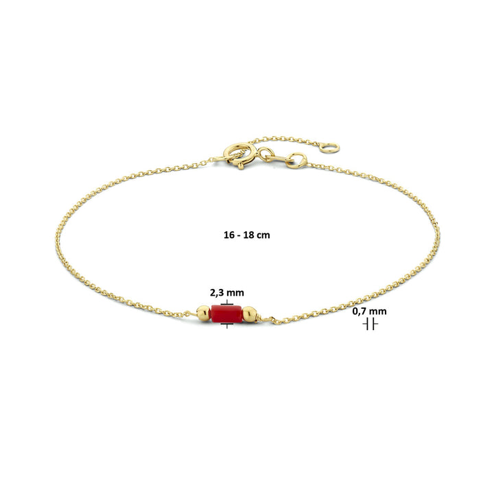 Gold bracelet ladies coral 14K