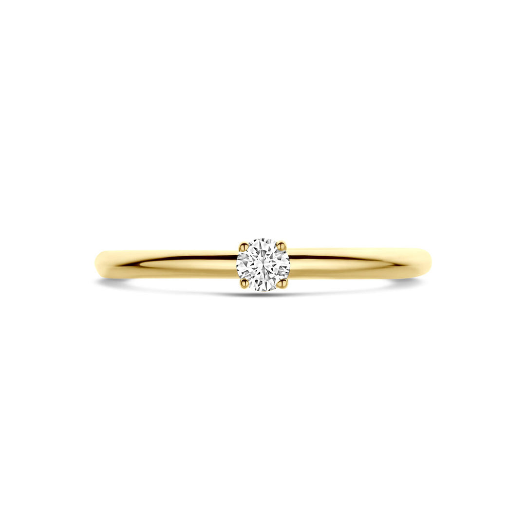 ring diamant 0.10ct h si 14K geelgoud