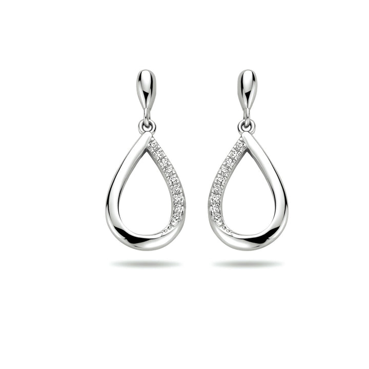 Ohrringe Tropfen Zirkonia Silber rhodiniert