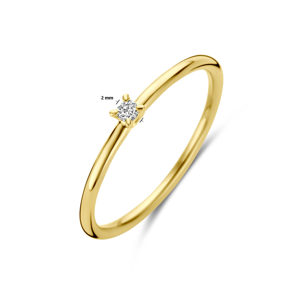 ring diamant 0.03ct h si 14K geelgoud