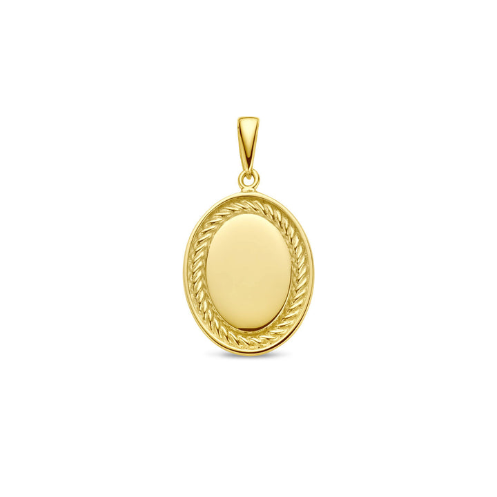 engraving pendant oval 14K yellow gold