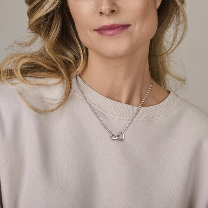 Zilveren vriendschapsketting met hartjes – gerhodineerd 925 zilver