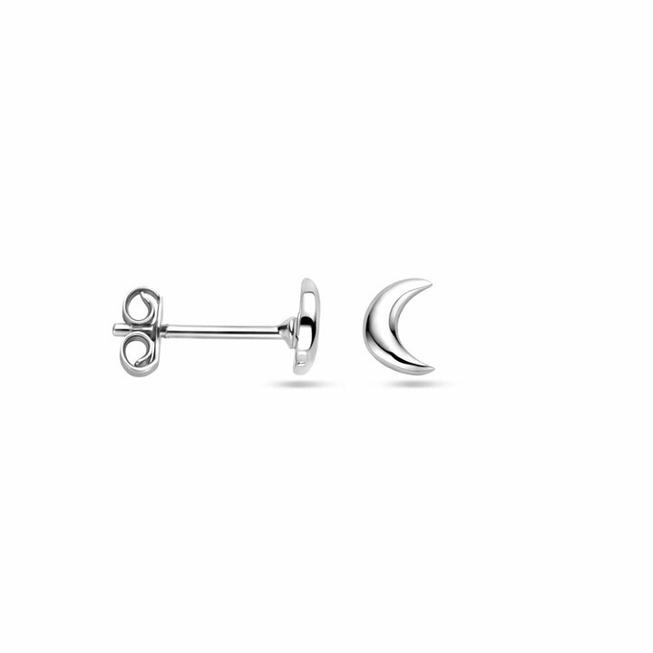 moon studs silver rhodium plated