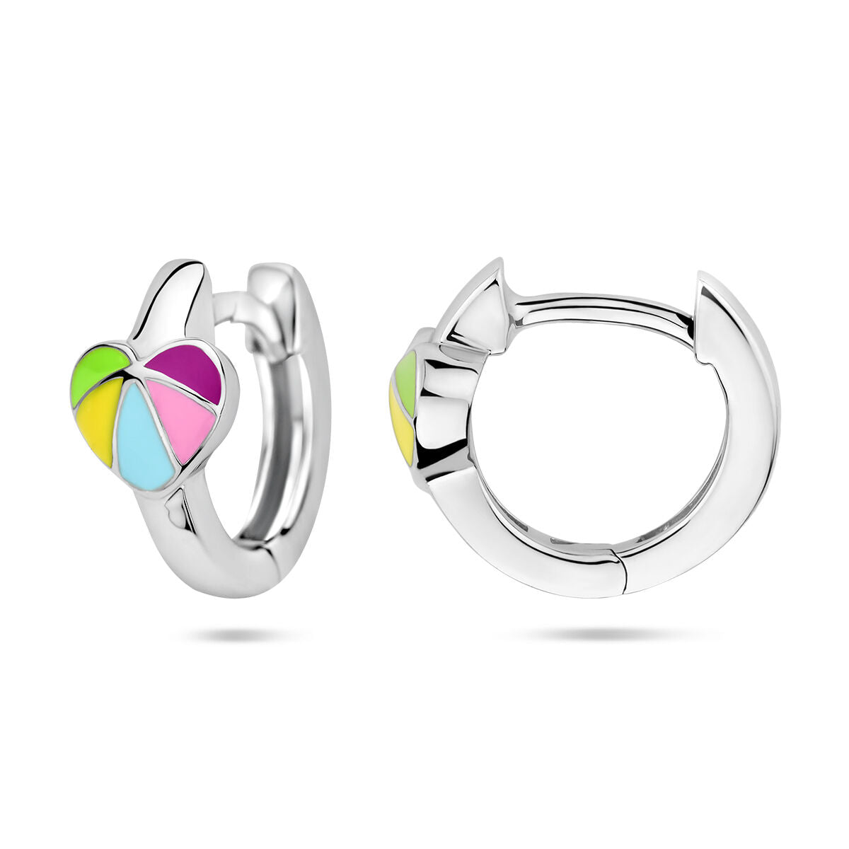 klapoorringen hart zilver gerhodineerd