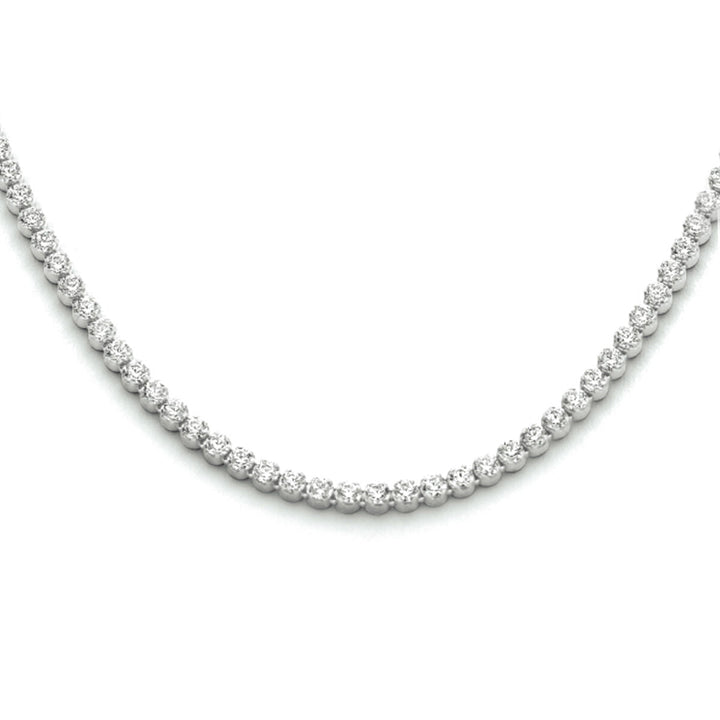 collier zirkonia 2,5 mm 42 + 3 cm zilver gerhodineerd