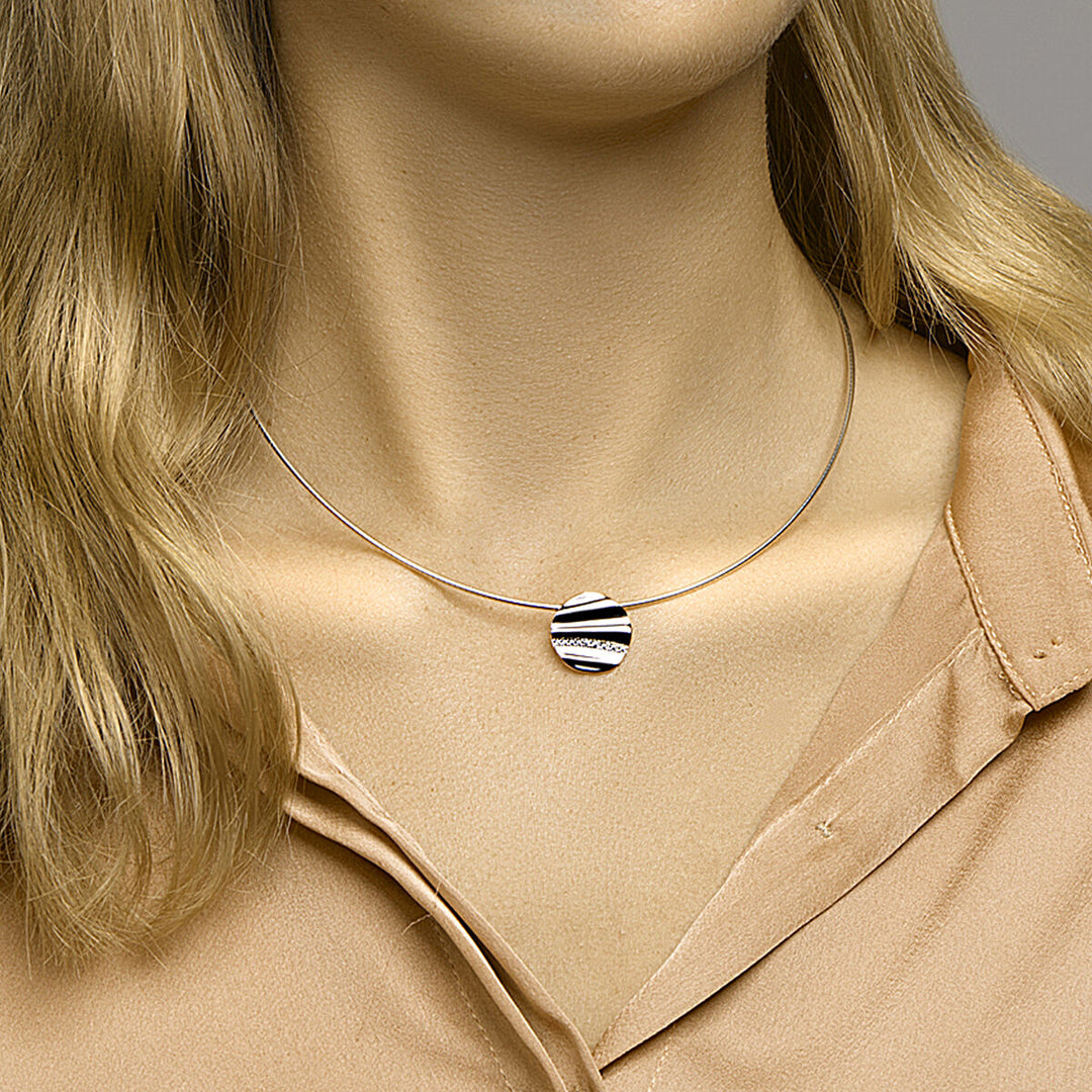 necklace zirconia 43 + 3 cm silver rhodium plated
