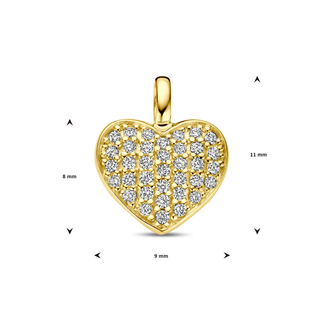 pendant heart and diamond h si 14K yellow gold