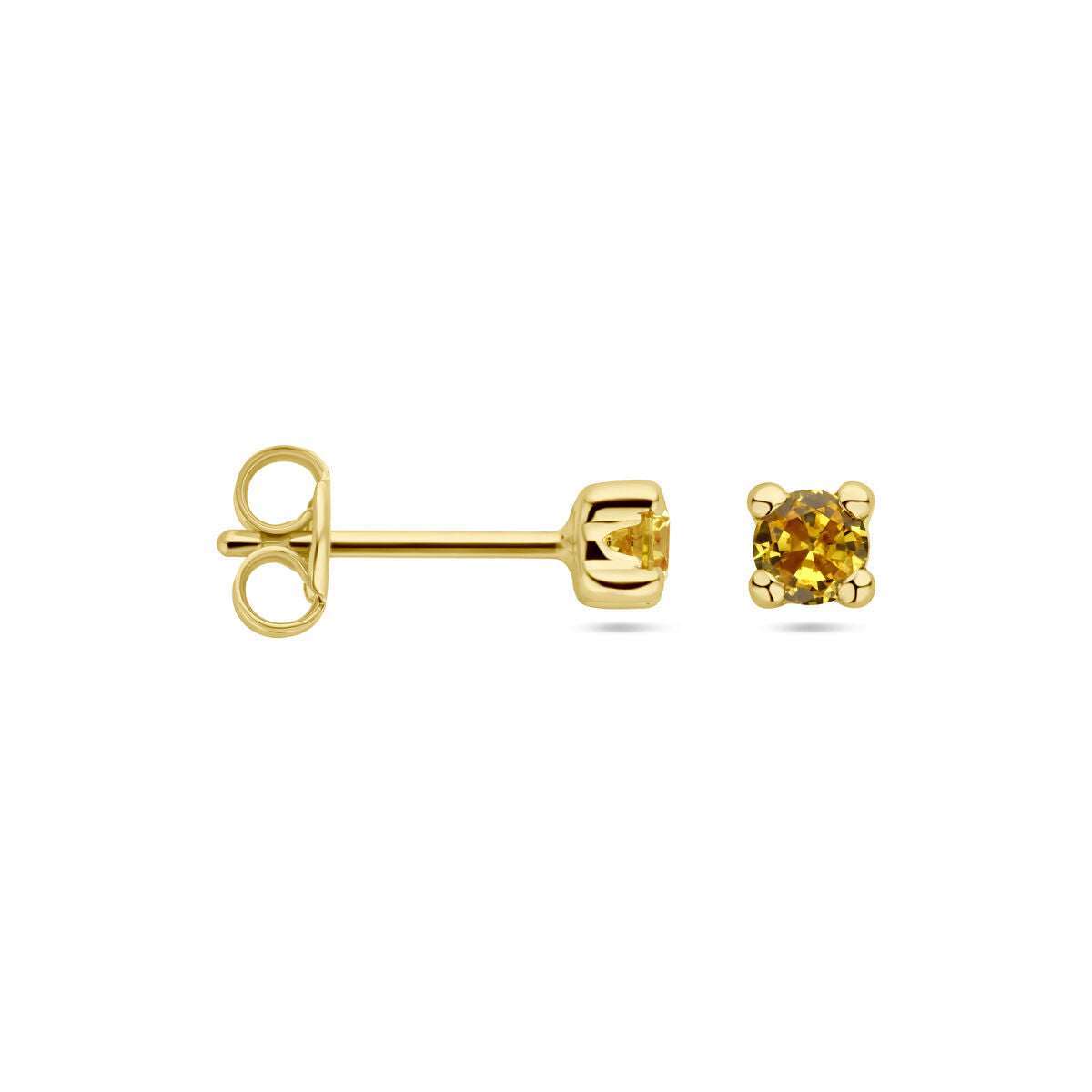 oorknoppen synth. citrien 14K geelgoud