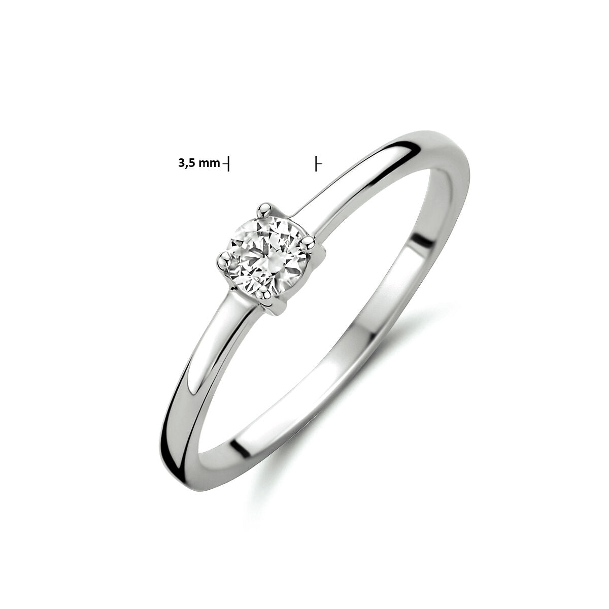 ring zirkonia 14K witgoud