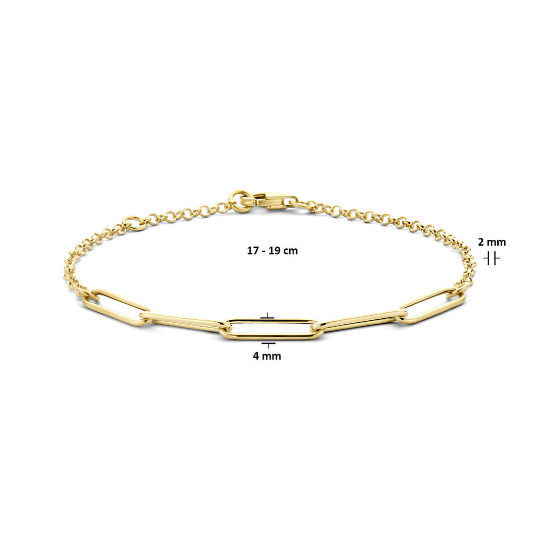 Armband Jasseron und Büroklammer Rundrohr 4,0 mm 17 - 19 cm 14K Gelbgold