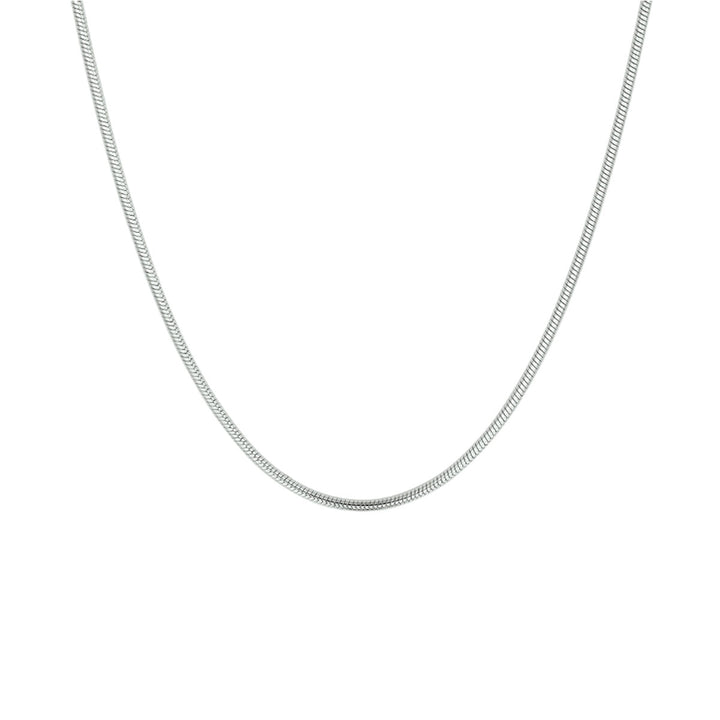 necklace snake round 1.4 mm silver rhodium plated