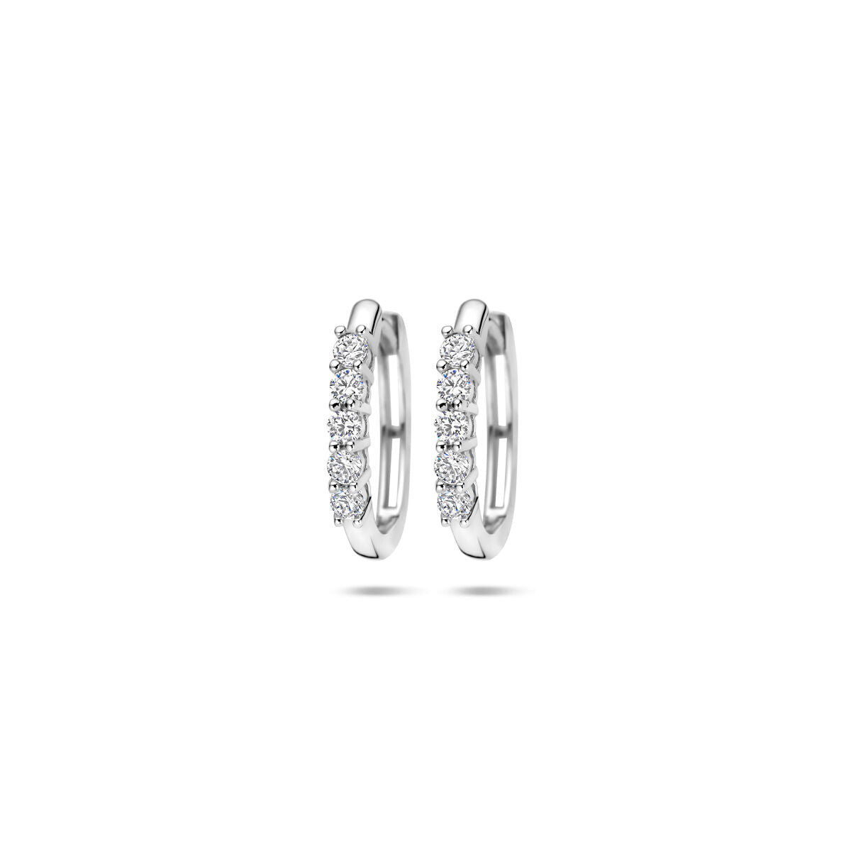 Zilveren klapoorringen met zirkonia – gerhodineerd 925 zilver