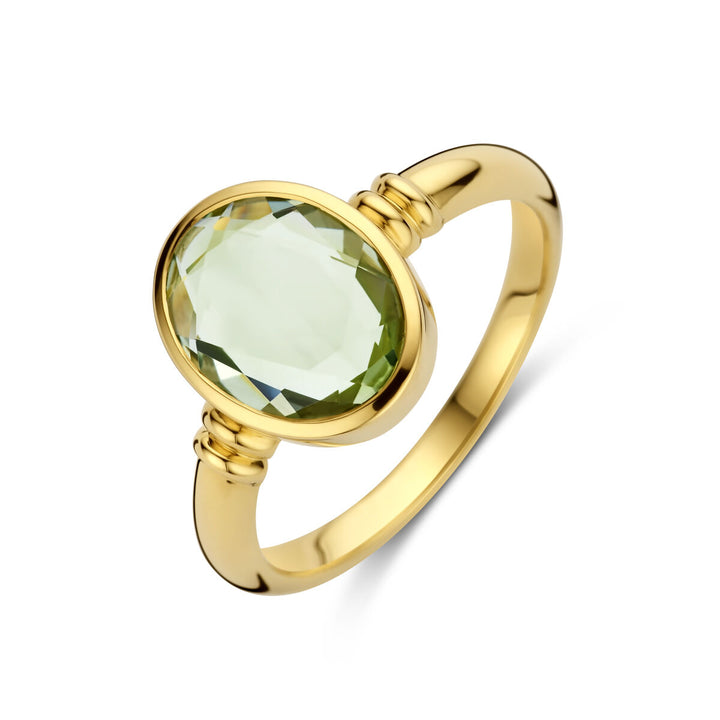 ring groen amethist 14K geelgoud