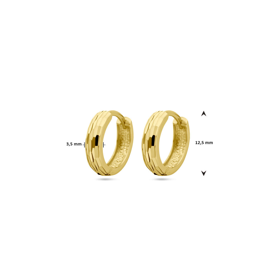 drop earrings diamond-plated 14K yellow gold