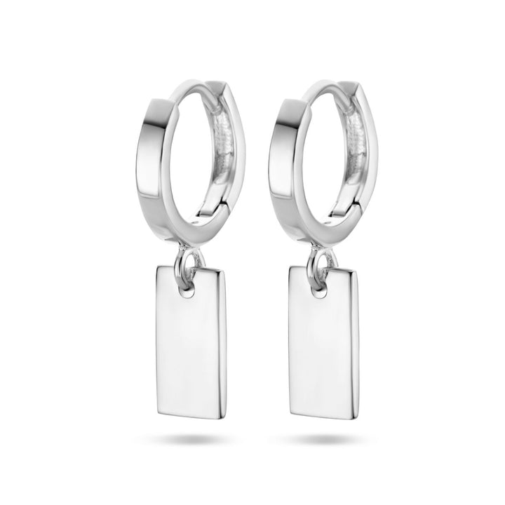 klapoorring hanger rechthoek zilver gerhodineerd