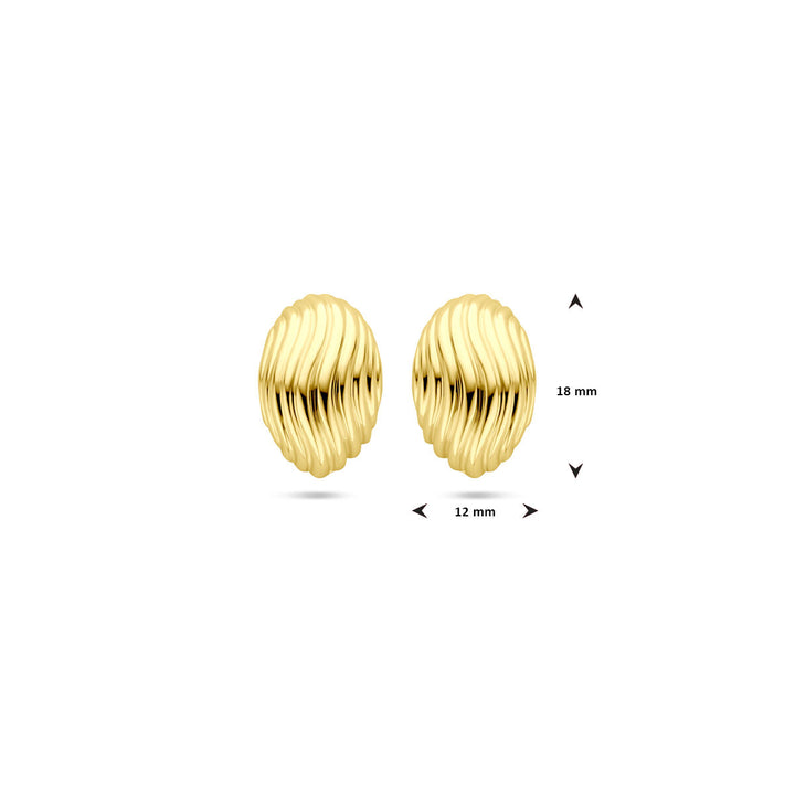 oorknoppen 18 mm 1 micron zilver verguld (geel)