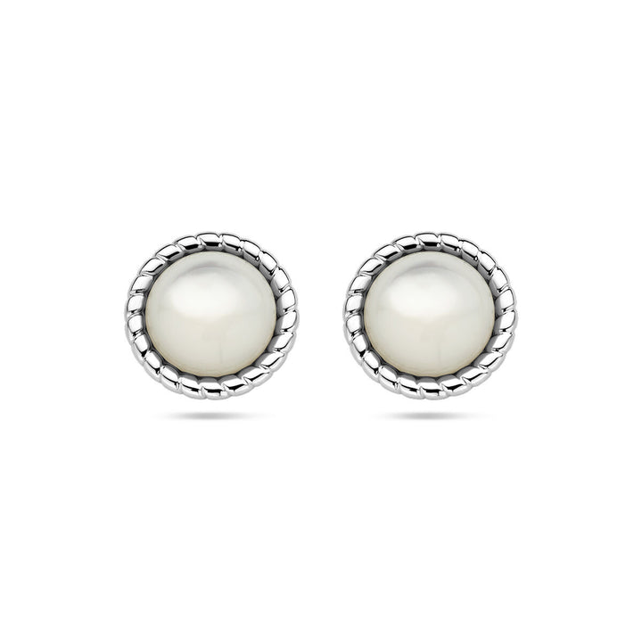 Ohrstecker aus Perlmutt, Silber rhodiniert