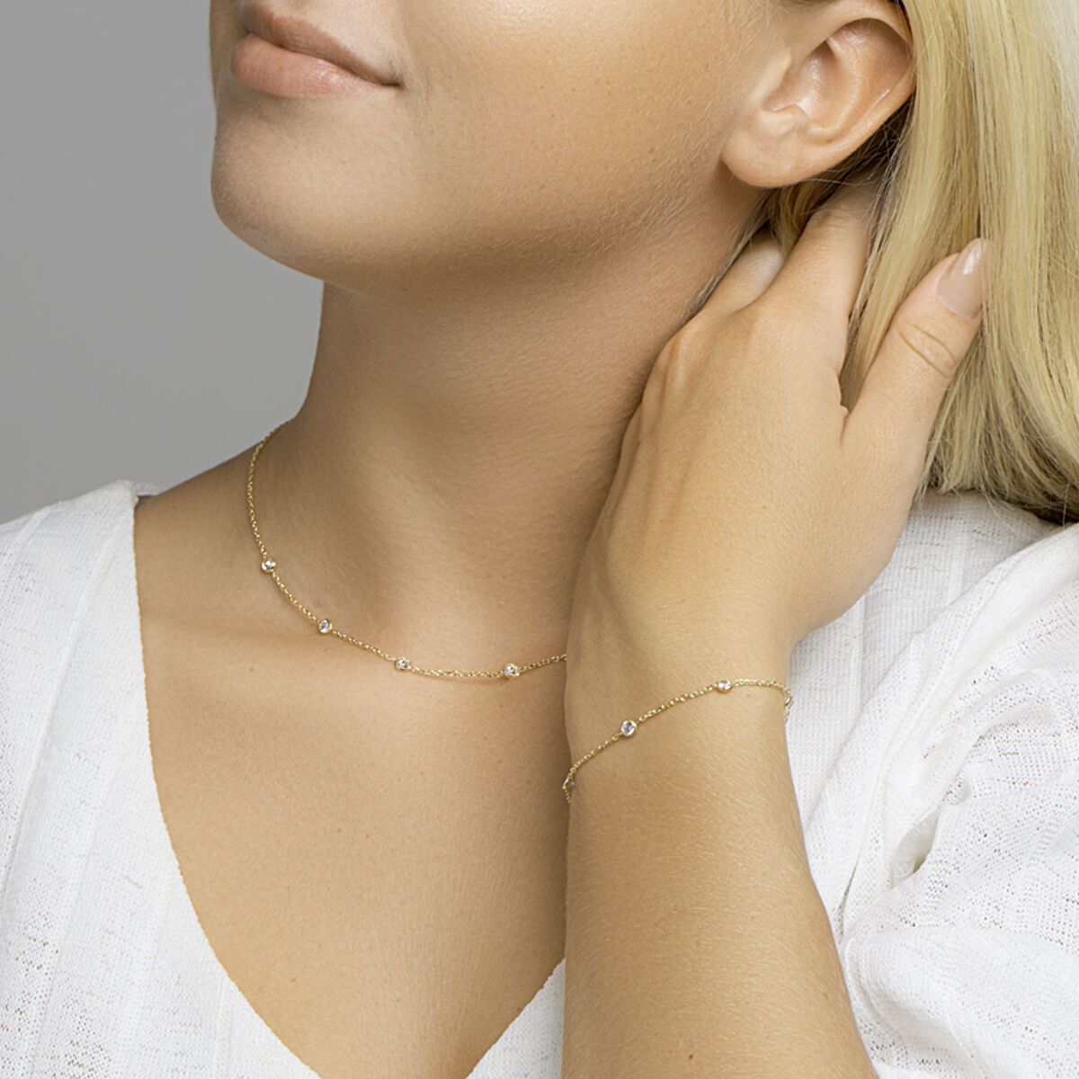 Vergulde Zilveren Armband met Zirkonia – 925 Zilver