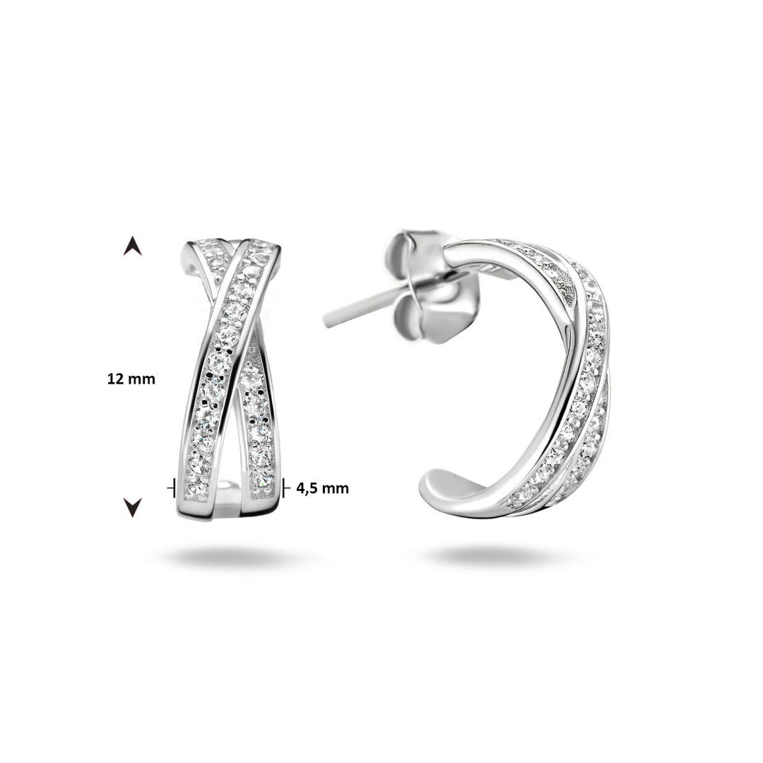 stekeroorringen zirkonia zilver gerhodineerd