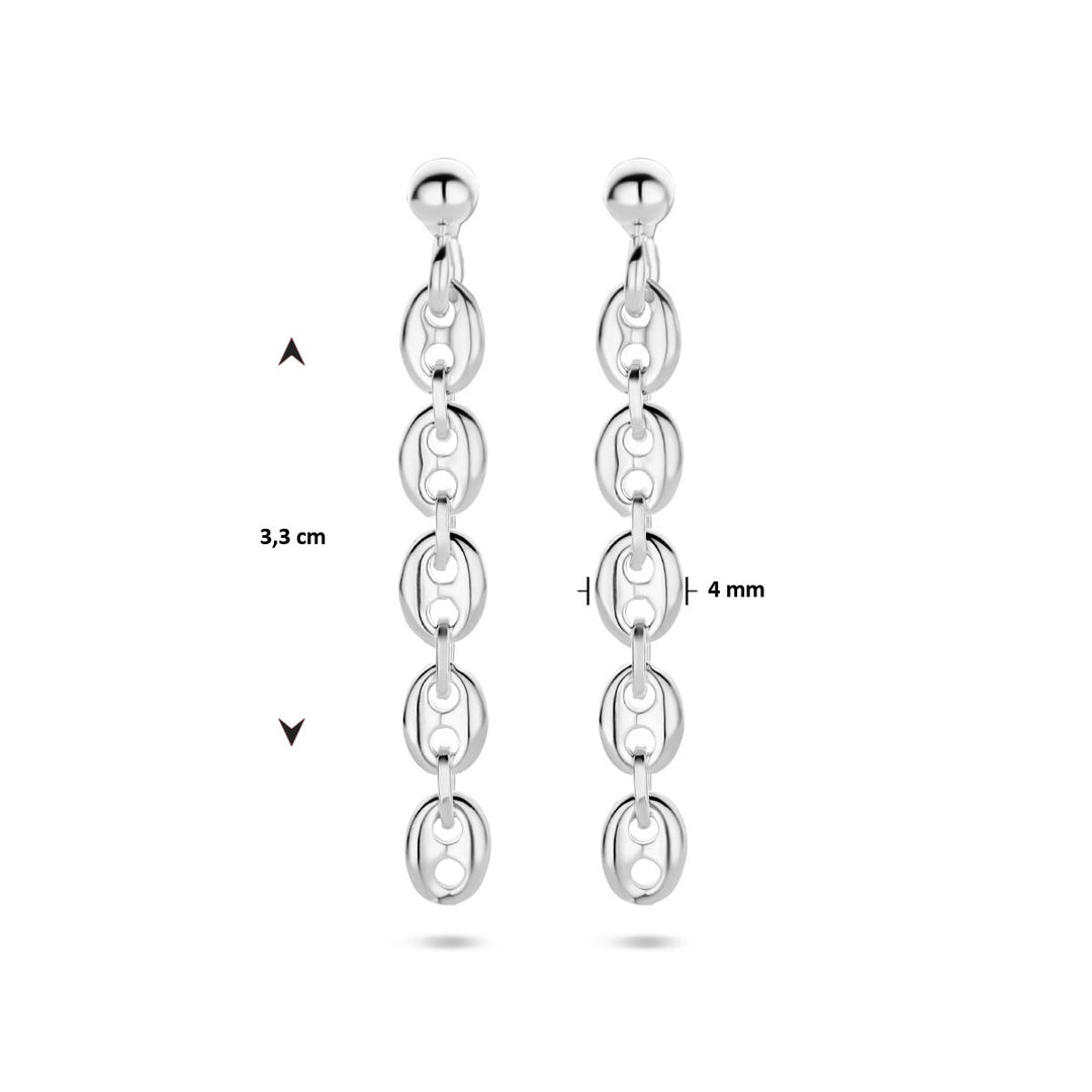 oorhangers koffieboon zilver gerhodineerd