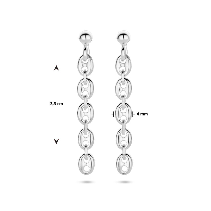 oorhangers koffieboon zilver gerhodineerd