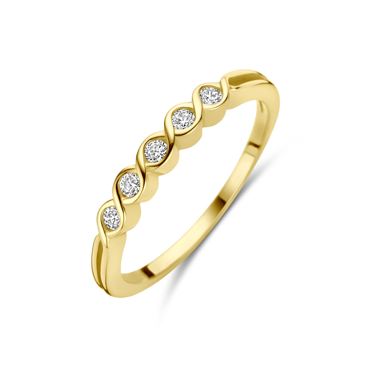 ring zirconia 14K yellow gold