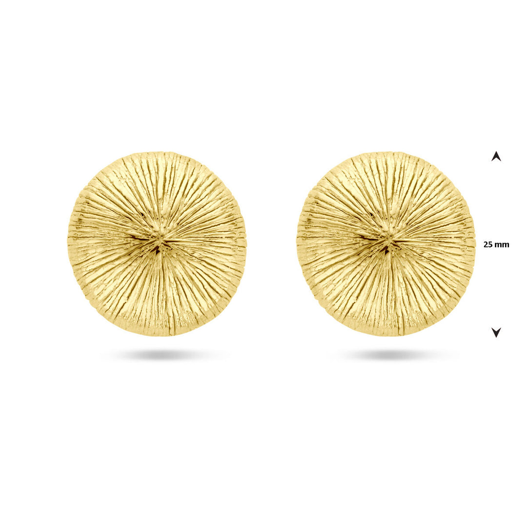 oorknoppen  25 mm 1 micron zilver verguld (geel)