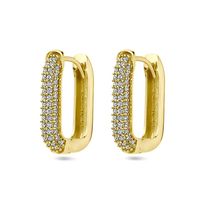 klapoorringen zirkonia 19 mm 14K geelgoud