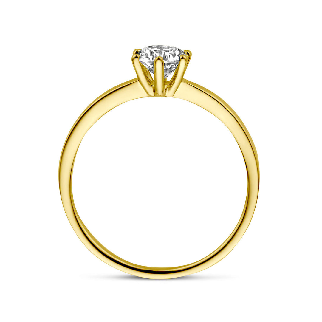 ring zirconia 14K yellow gold