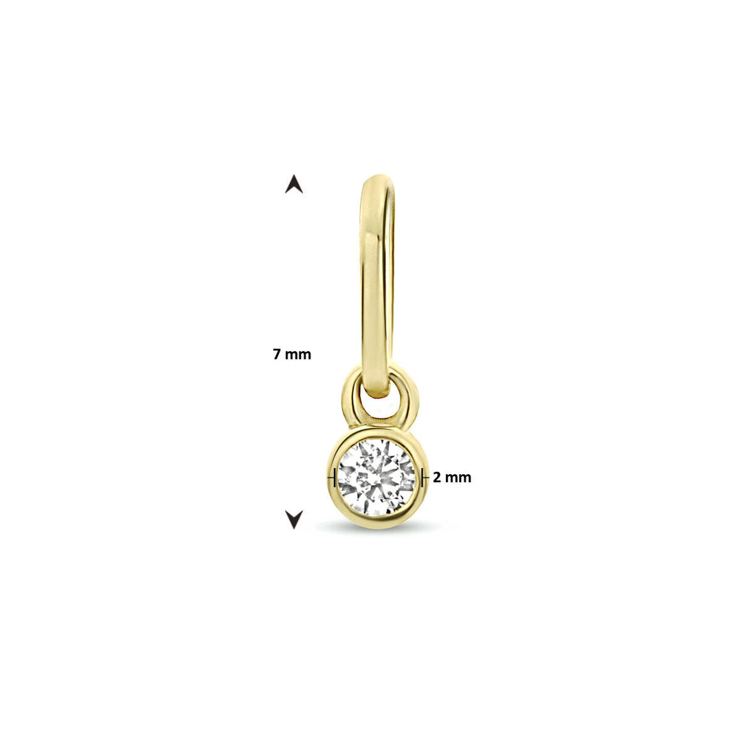 hanger rond zirkonia 14K geelgoud