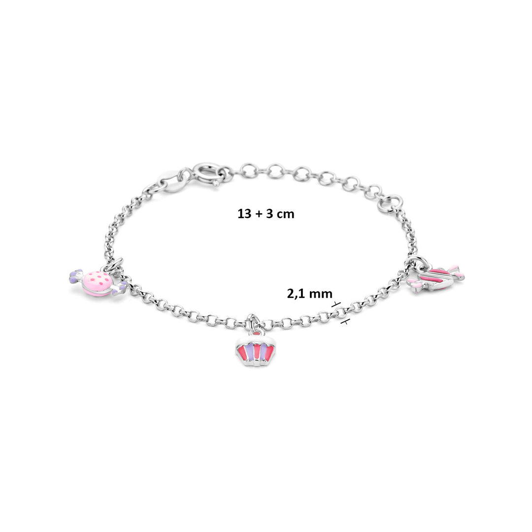 Zilveren kinderarmband – gerhodineerd 925 zilver met kleuraccenten