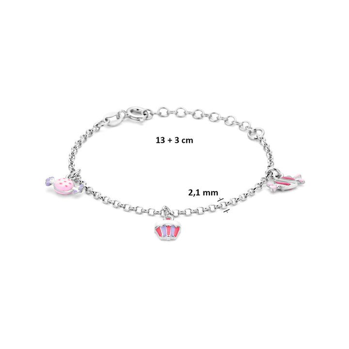Zilveren kinderarmband – gerhodineerd 925 zilver met kleuraccenten