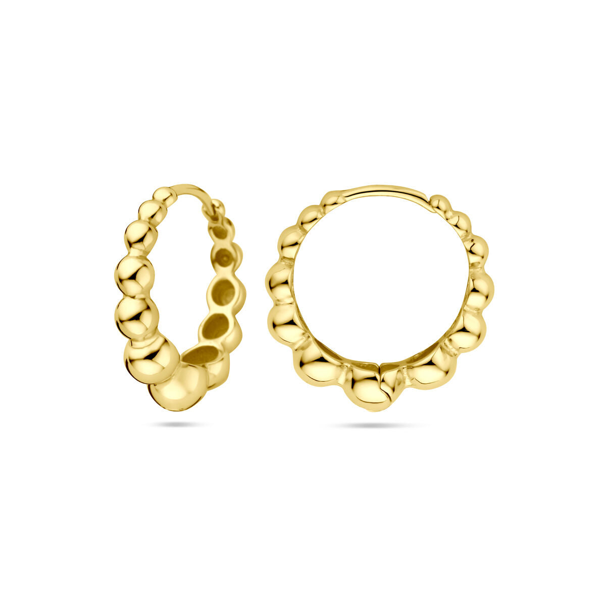 klapoorringen 17 mm 1 micron zilver verguld (geel)