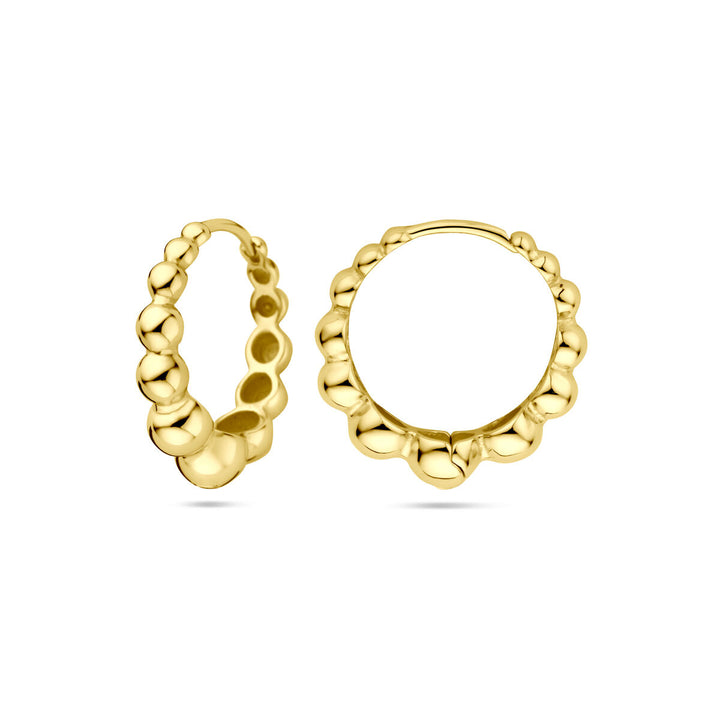 klapoorringen 17 mm 1 micron zilver verguld (geel)