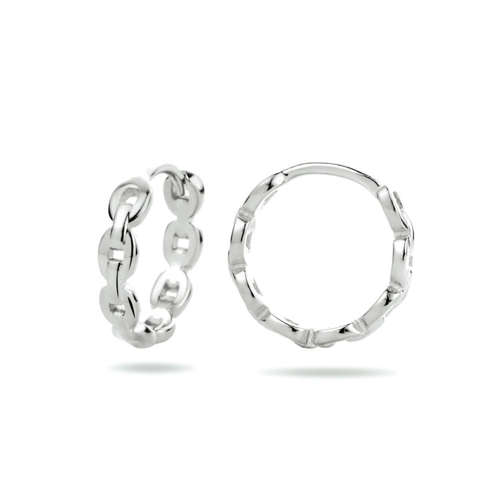 drop earrings link silver rhodium plated