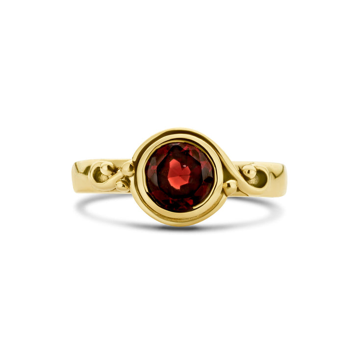 vintage ring garnet oxi 14K yellow gold