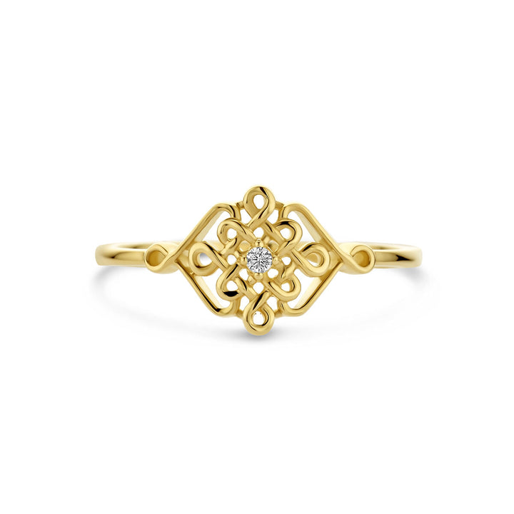 ring zirkonia 14K geelgoud