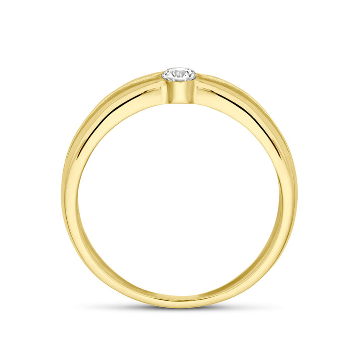 ring zirkonia 14K geelgoud